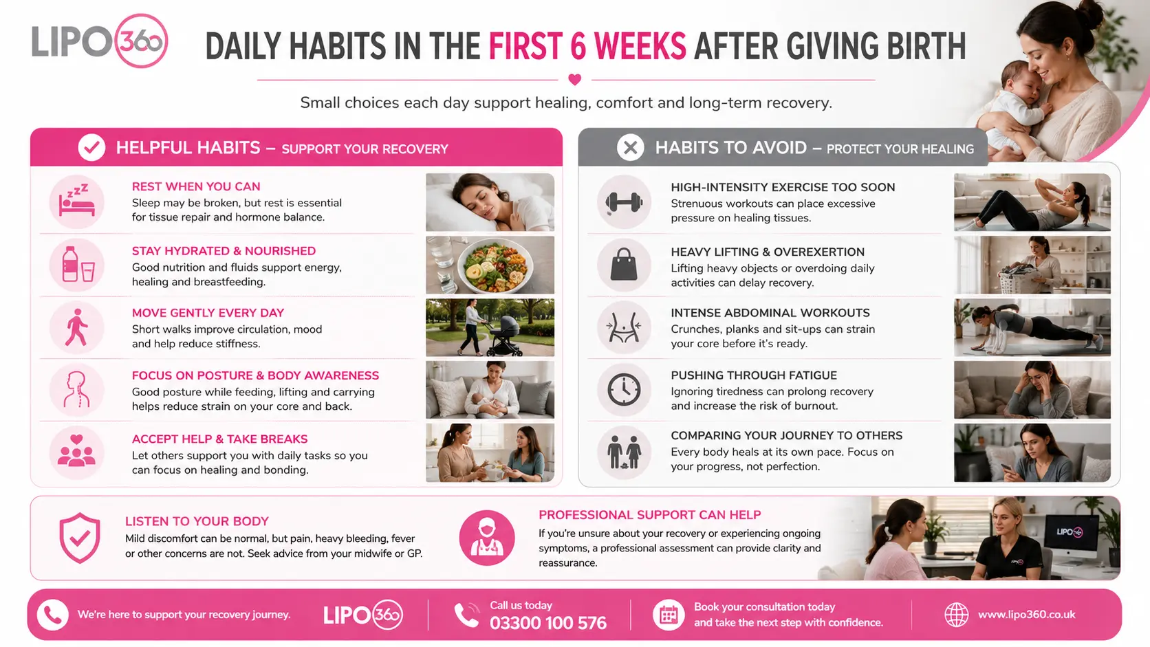 What to Do (and Avoid) in the First 6 Weeks After Giving Birth To Avoid Diastasis Recti 3 First 6 Weeks After Giving Birth To Avoid Diastasis Recti : Daily Habits in the First 6 Weeks After Giving Birth
